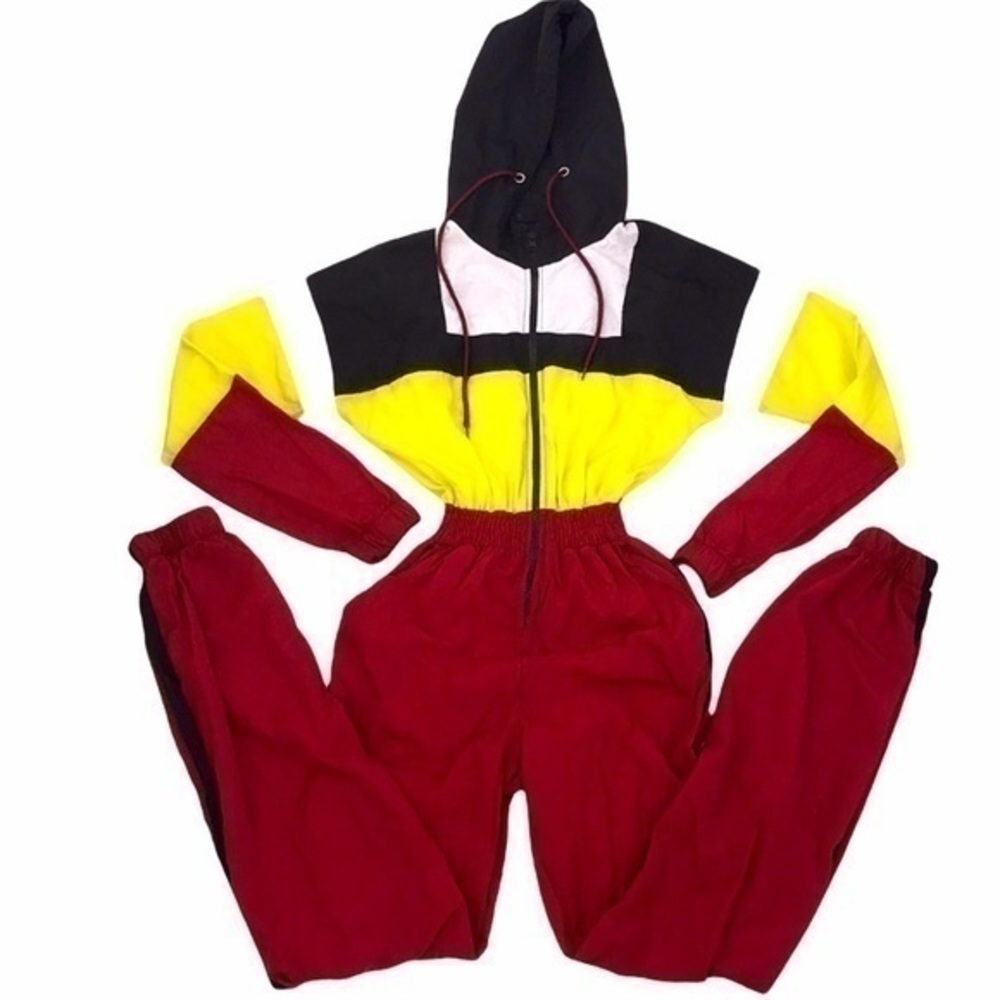 Color Block Front Zipper High Waist Jumpsuit - Picture 6 of 13